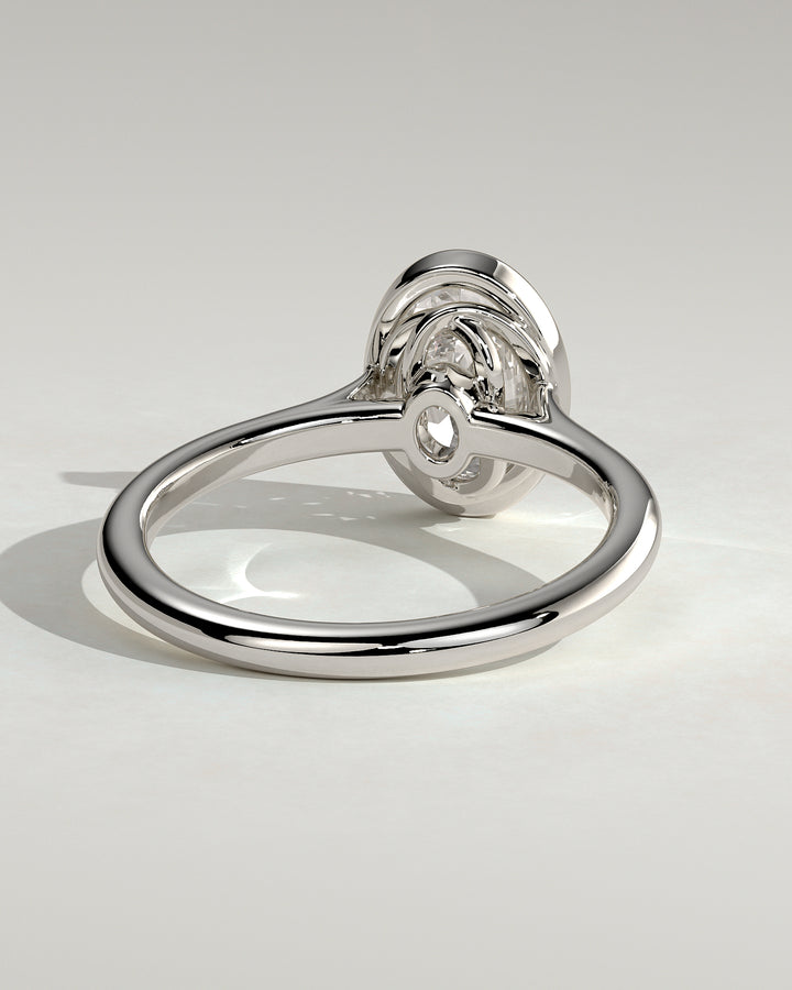 modern oval bezel solitaire engagement ring twisted band gallery