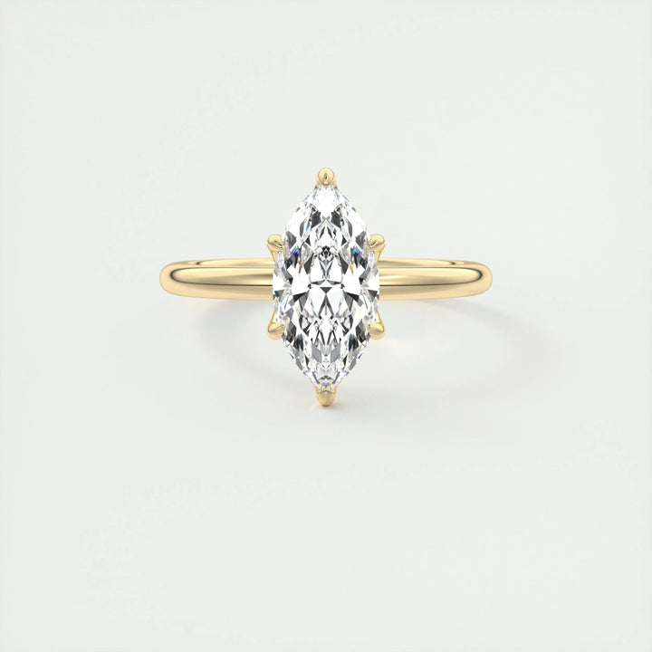 1.5ct Marquise Shaped F/VS1 Diamond Solitaire Engagement Ring