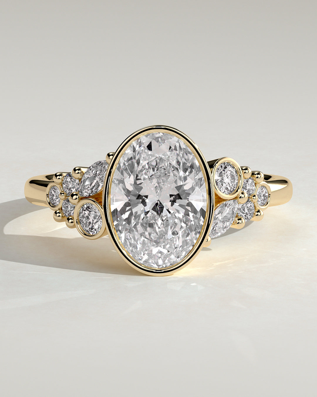 oval cluster engagement ring