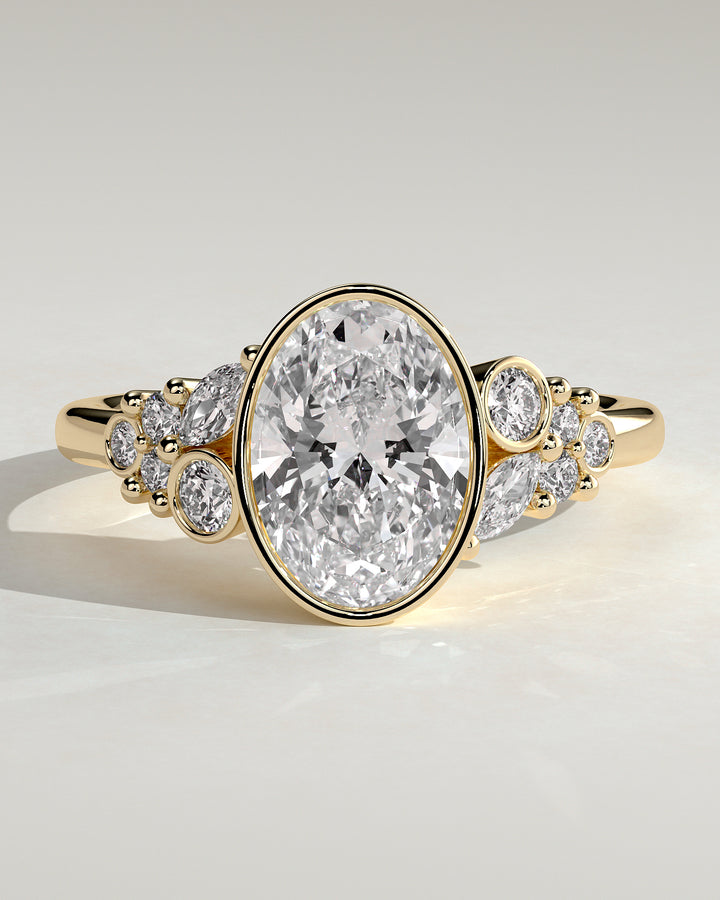 oval cluster engagement ring