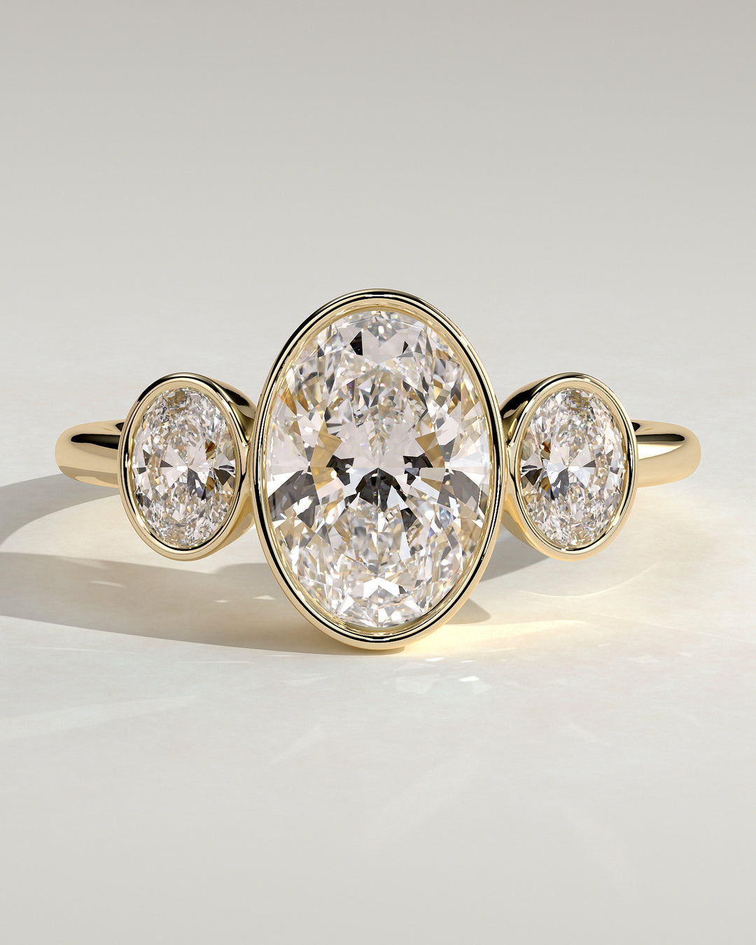 oval bezel engagement ring