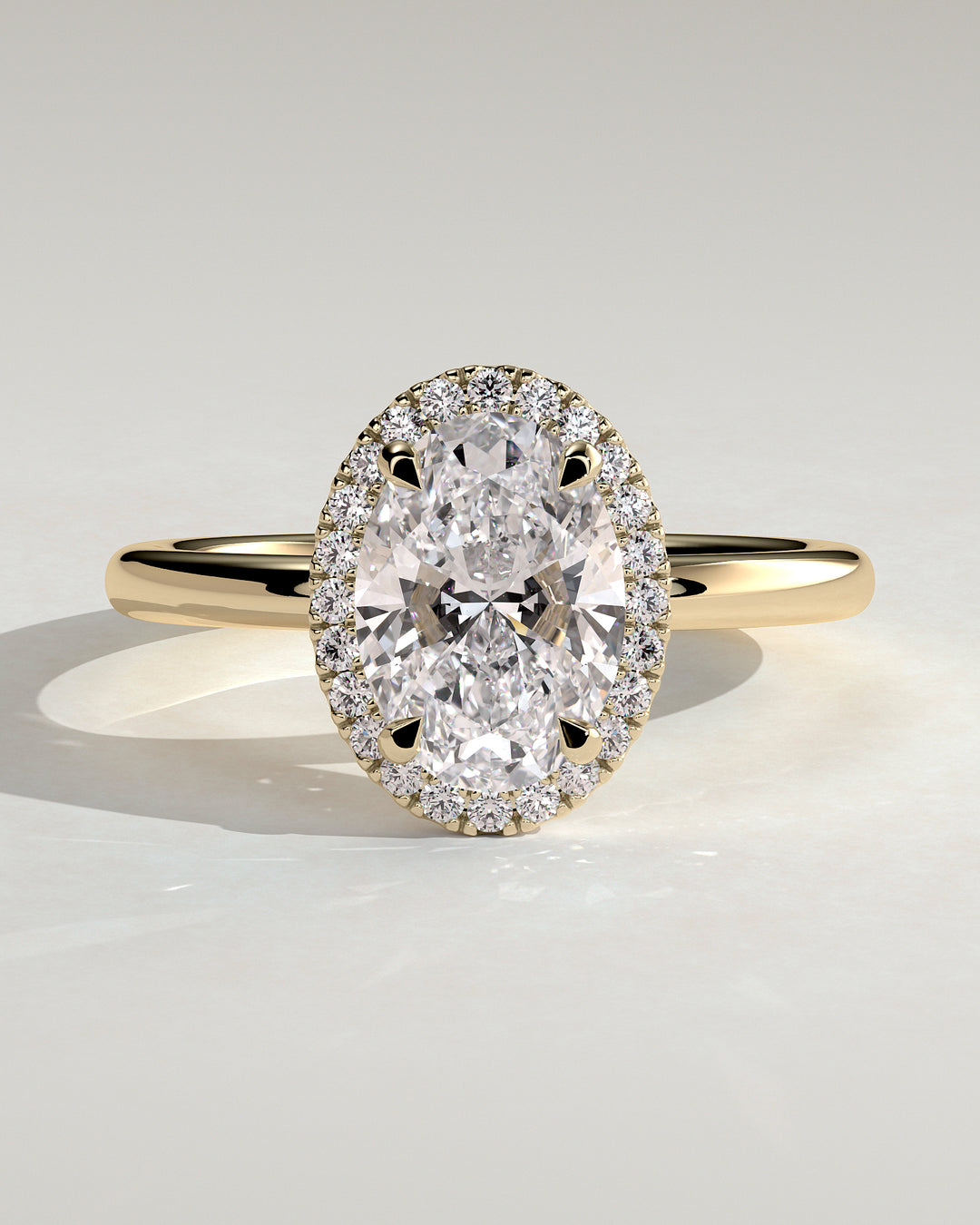1.5ct Oval Halo E/VSS2 CVD Diamond Solitaire Engagement Ring