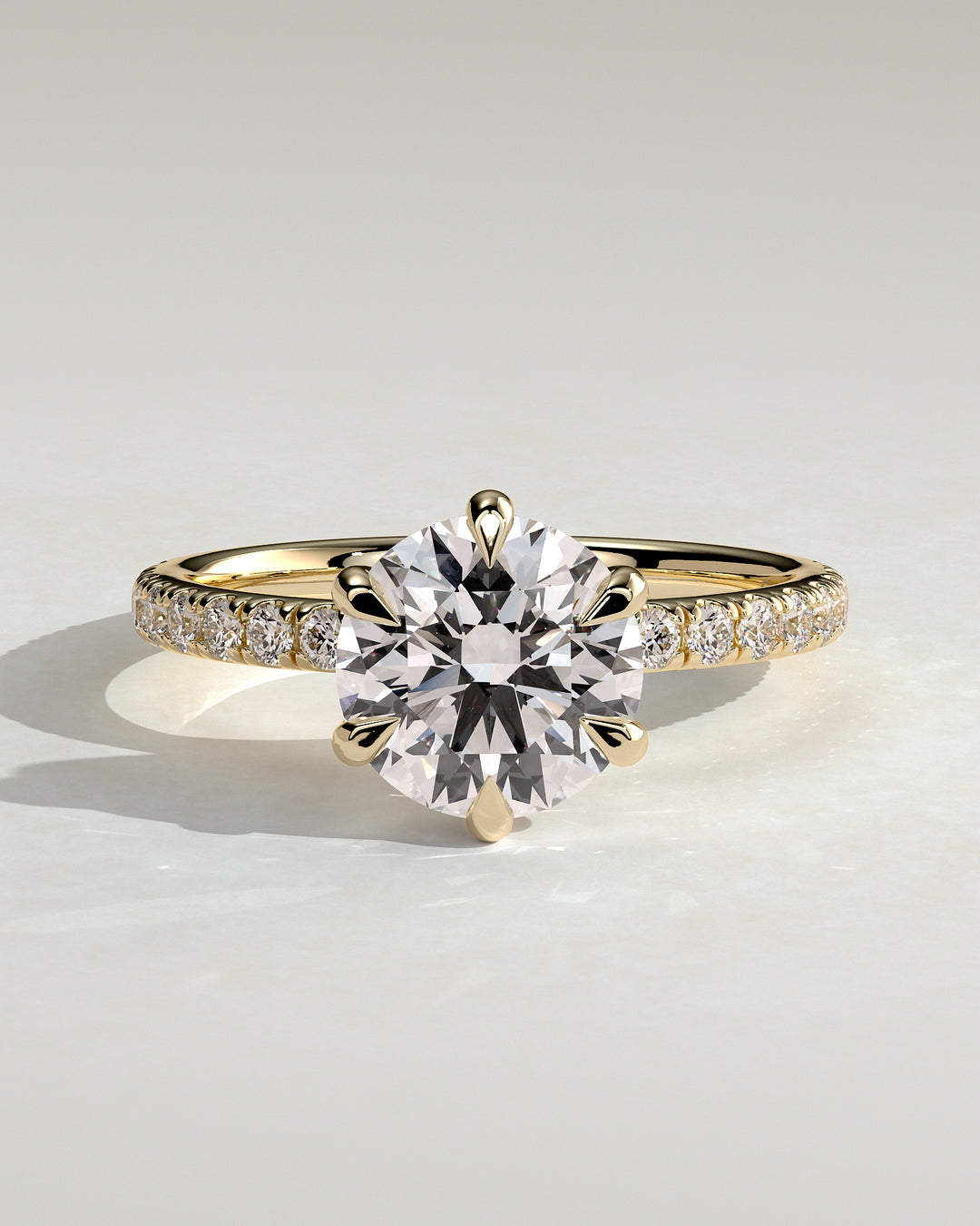 round lab grown diamond engagement ring