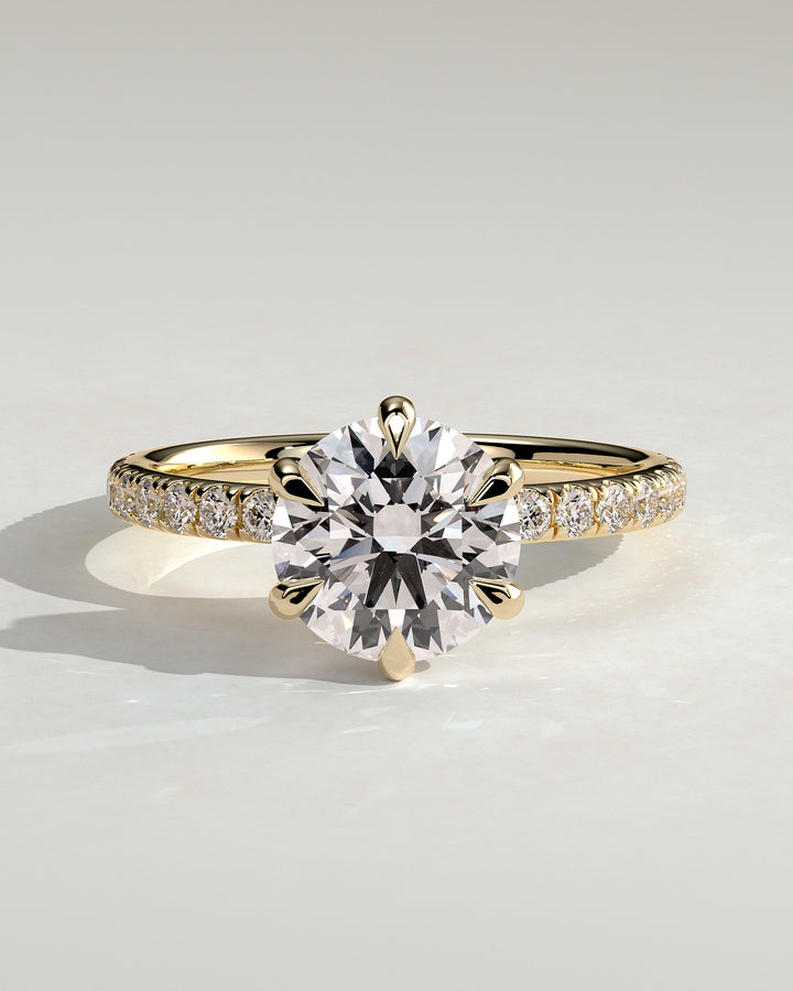round lab grown diamond engagement ring