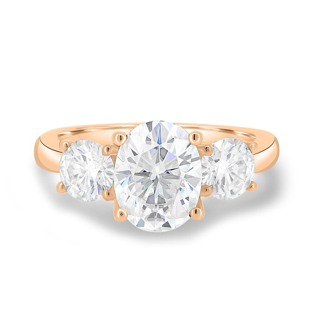 1.68ct Oval Three Stone F/VS2 Lab Grown Diamond Engagement Ring