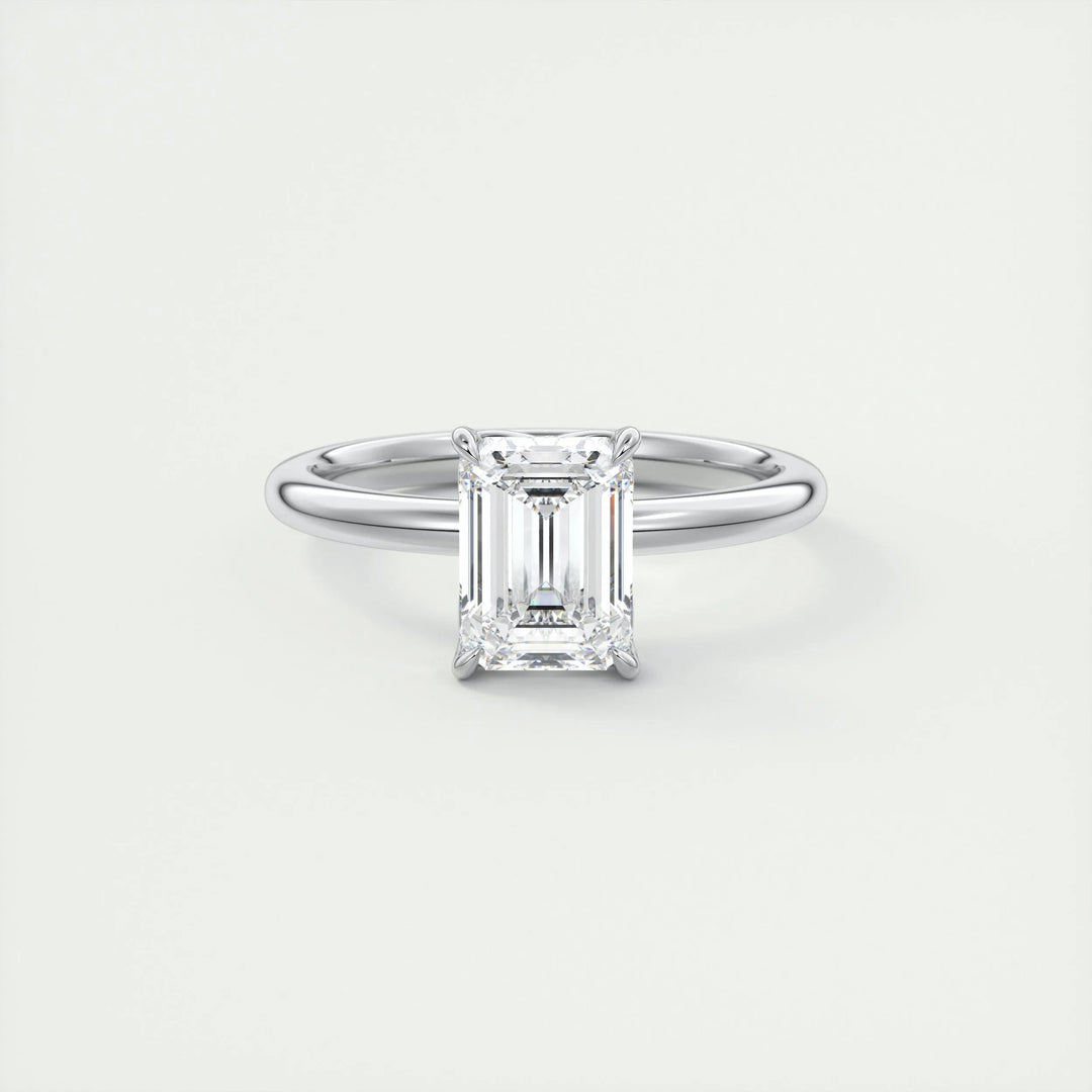 1.75ct Emerald F- VS1 Diamond Solitaire Lab Grown Engagement Ring
