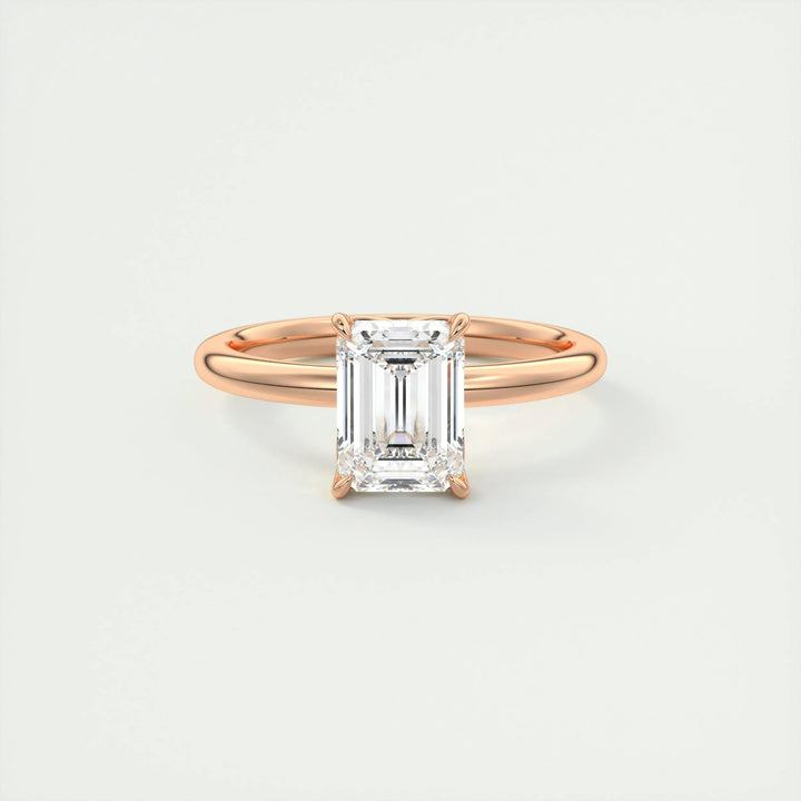 1.75ct Emerald F- VS1 Diamond Solitaire Lab Grown Engagement Ring