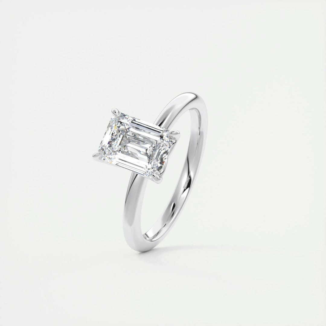 1.75ct Emerald F- VS1 Diamond Solitaire Lab Grown Engagement Ring