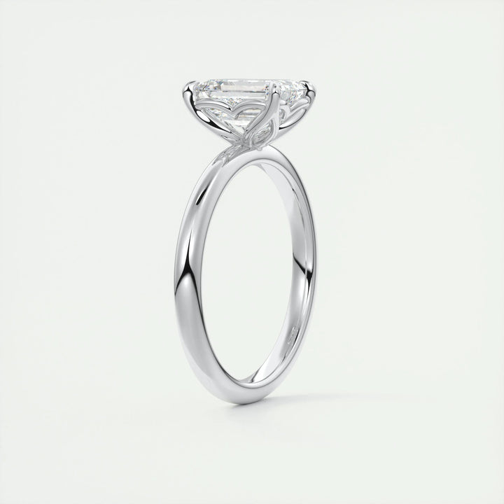 1.75ct Emerald F- VS1 Diamond Solitaire Lab Grown Engagement Ring
