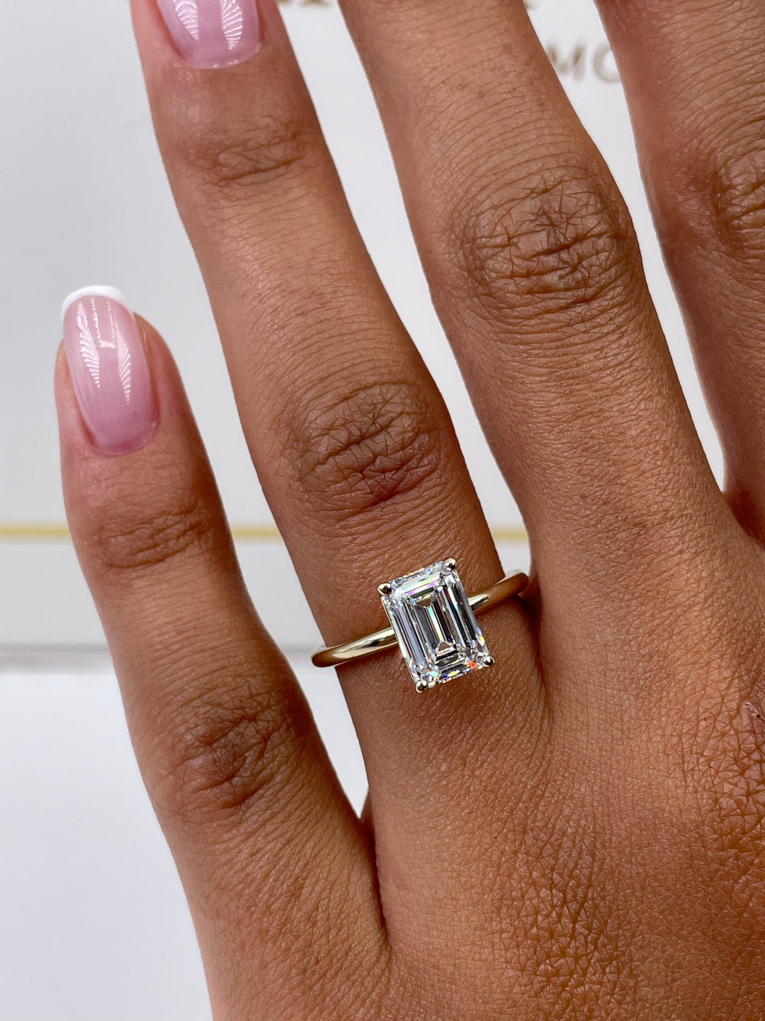 Emerald Cut Lab Grown Diamond Solitaire Engagement Ring
