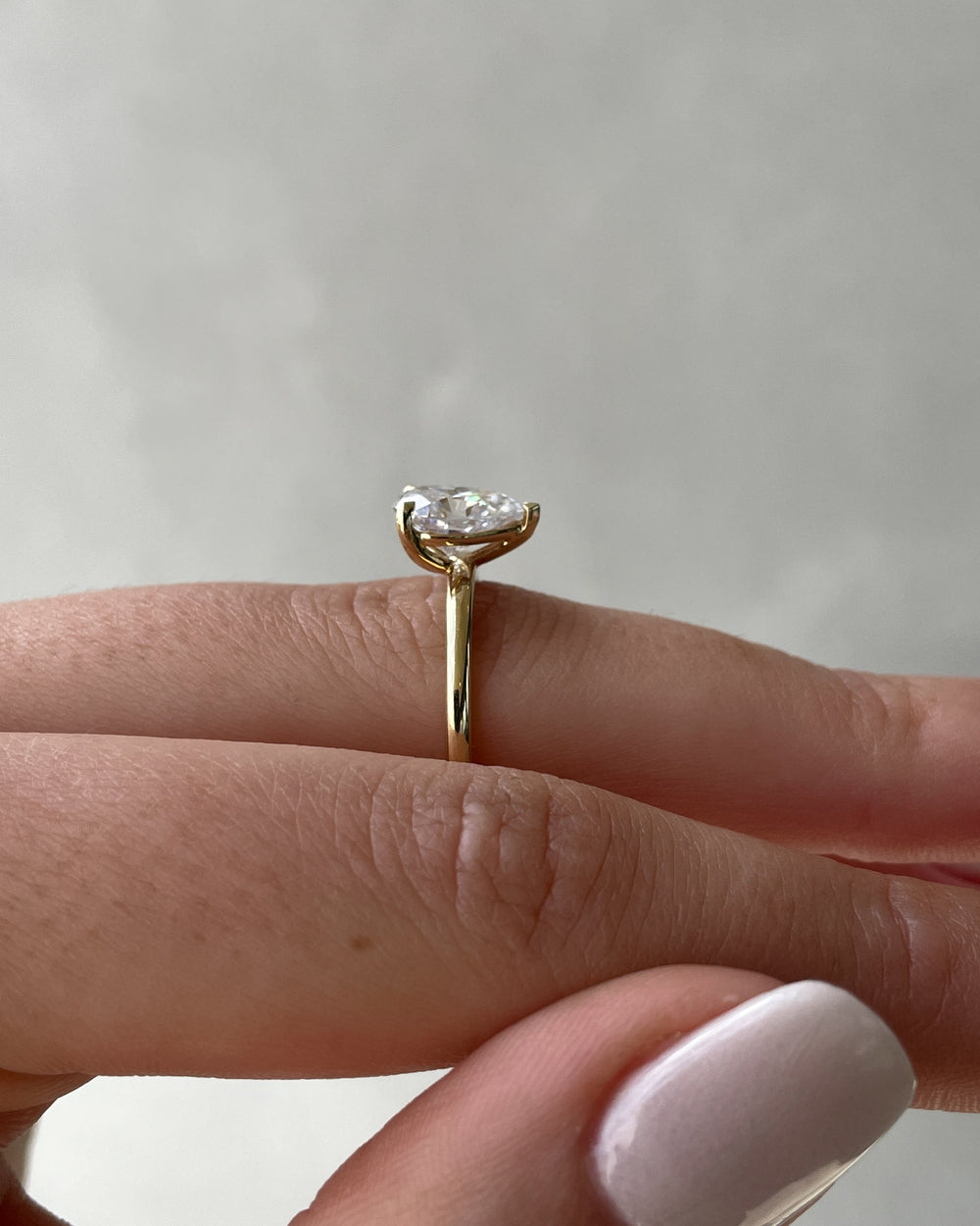 Pear Lab Grown Diamond Solitaire Engagement Ring