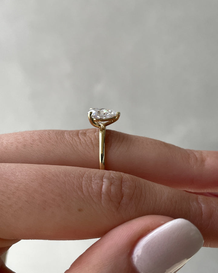 Pear Lab Grown Diamond Solitaire Engagement Ring