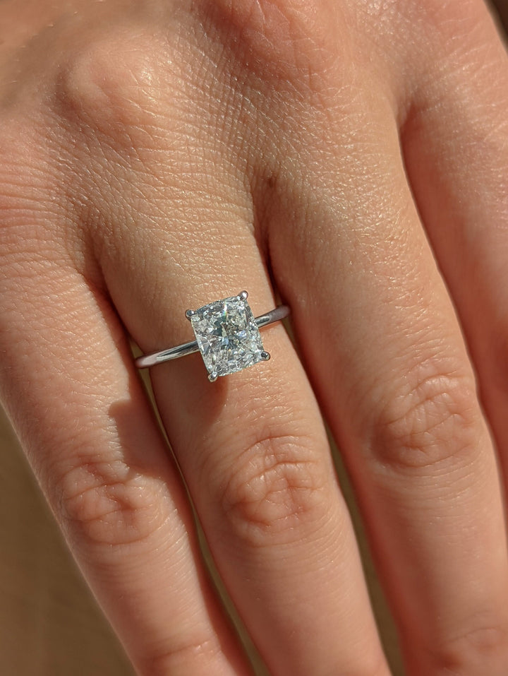 Cushion Lab Grown Diamond Solitaire Engagement Ring