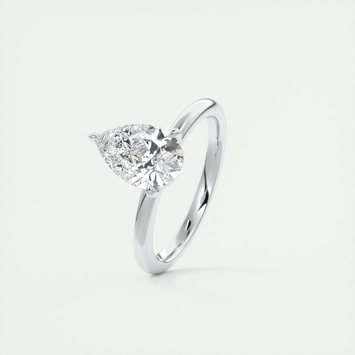 2ct Pear F- VS1 Diamond Solitaire Engagement Ring