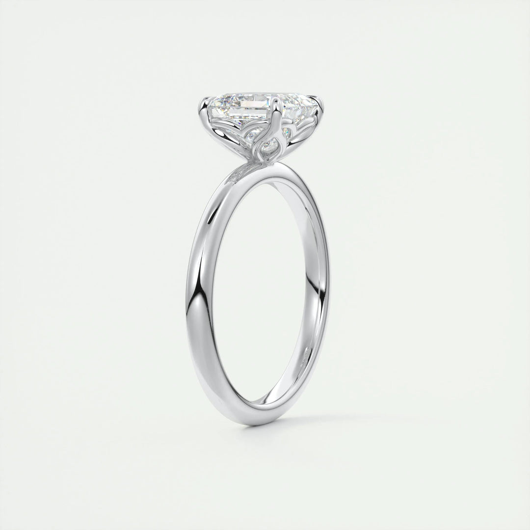 2ct Asscher F- VS1 Diamond Solitaire Engagement Ring
