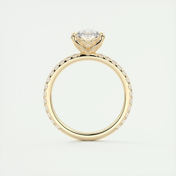 2ct Pear F- VS1 Diamond Pave Engagement Ring