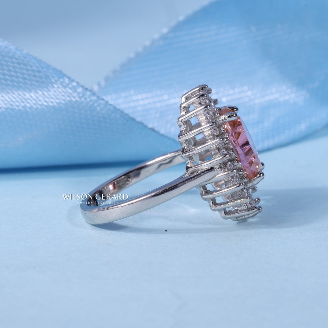 2.0CT Oval E/VS1 Lab Grown Diamond Halo Cathedral Engagement Ring