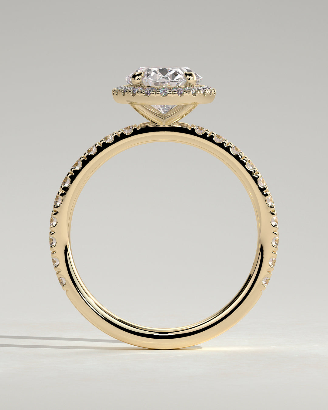 halo lab grown diamond ring oval