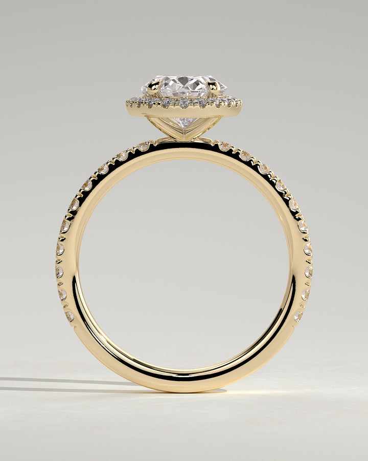 halo lab grown diamond ring oval