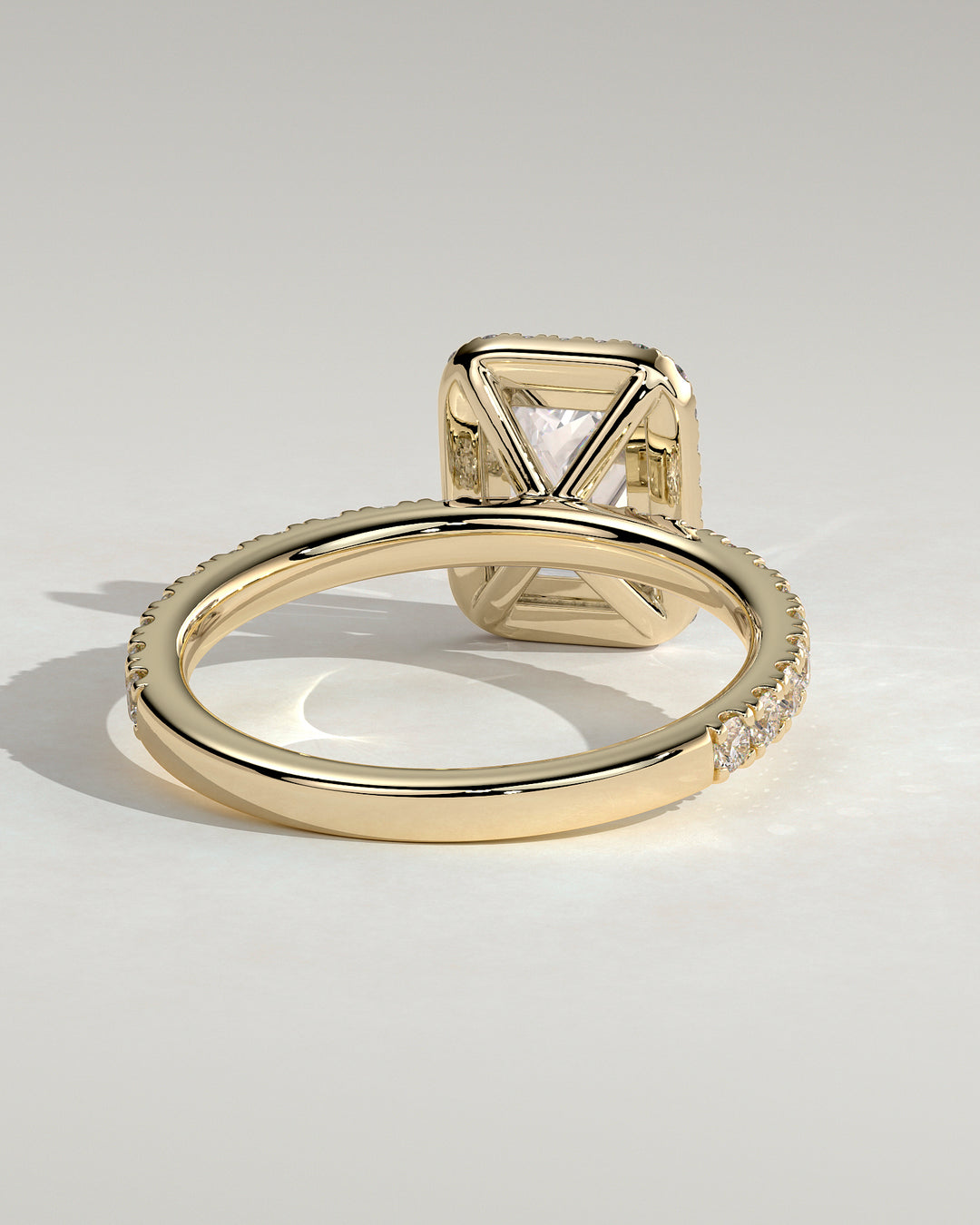 14k white gold emerald cut