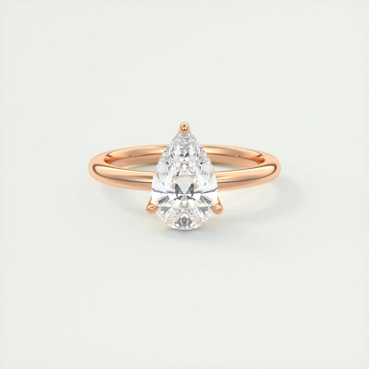 2ct Pear F- VS1 Diamond Solitaire Engagement Ring