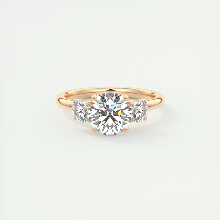 1.5ct Round F- VS1 Diamond Three Stones Engagement Ring