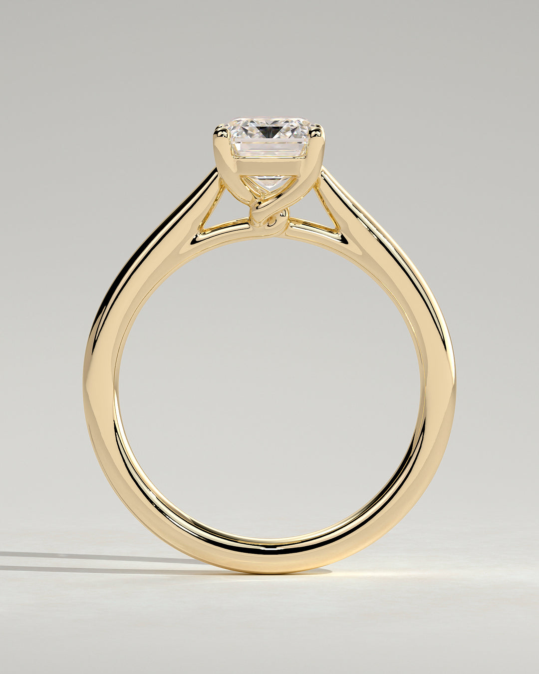 2.0ct Emerald Cut Solitaire Spiral Gallery & Cathedral Setting Engagement Ring