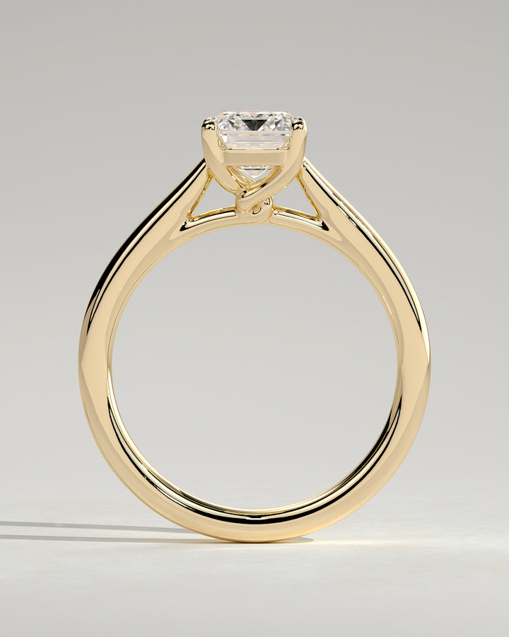 2.0ct Emerald Cut Solitaire Spiral Gallery & Cathedral Setting Engagement Ring