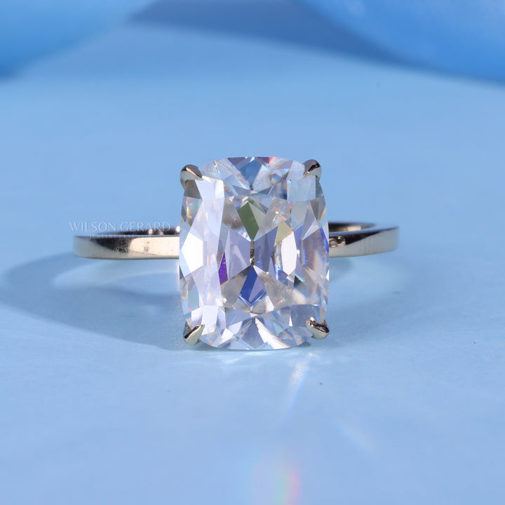 2.0CT Elongated Cushion E/VS1 Lab Grown Diamond Solitaire Timeless Engagement Rings