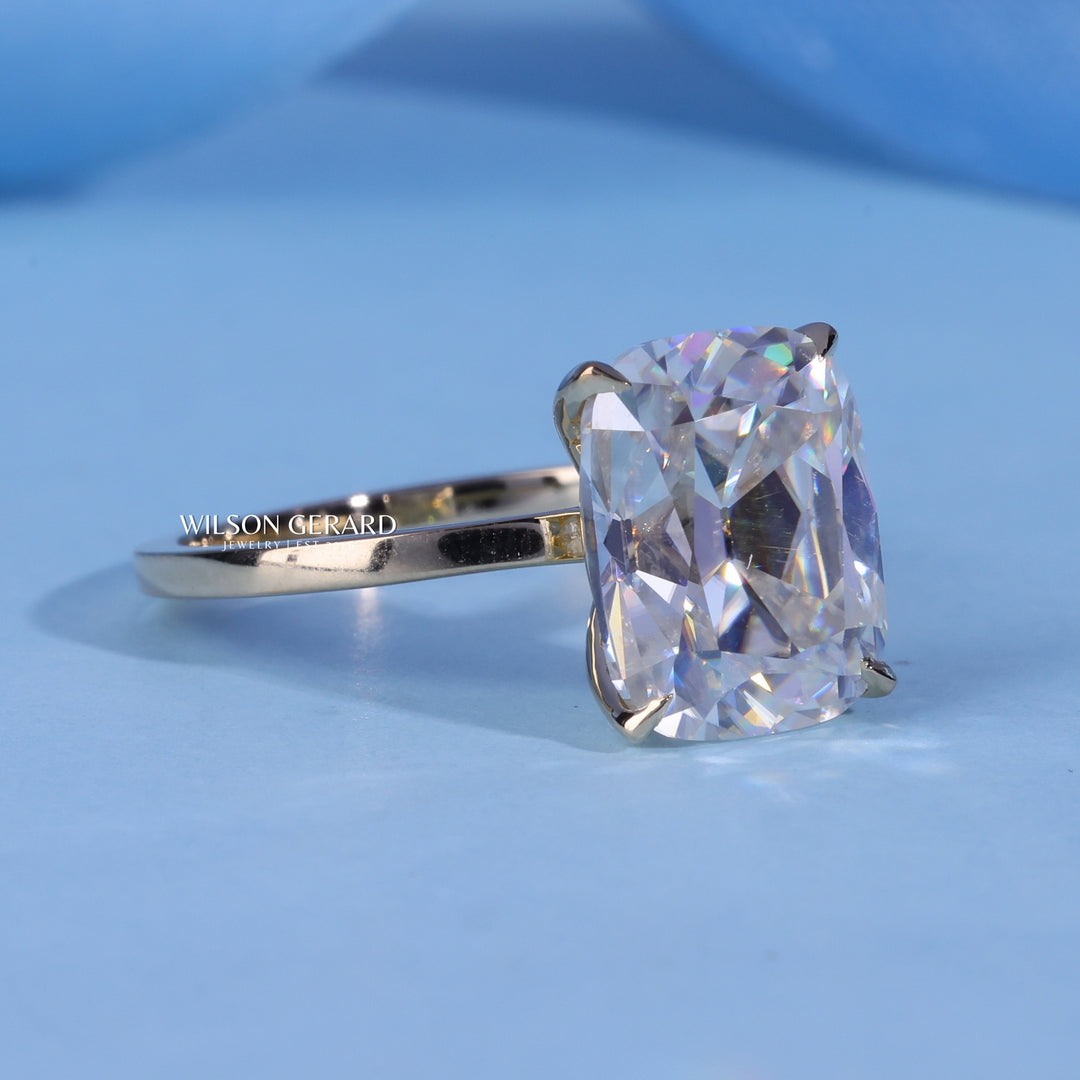 2.0CT Elongated Cushion E/VS1 Lab Grown Diamond Solitaire Timeless Engagement Rings