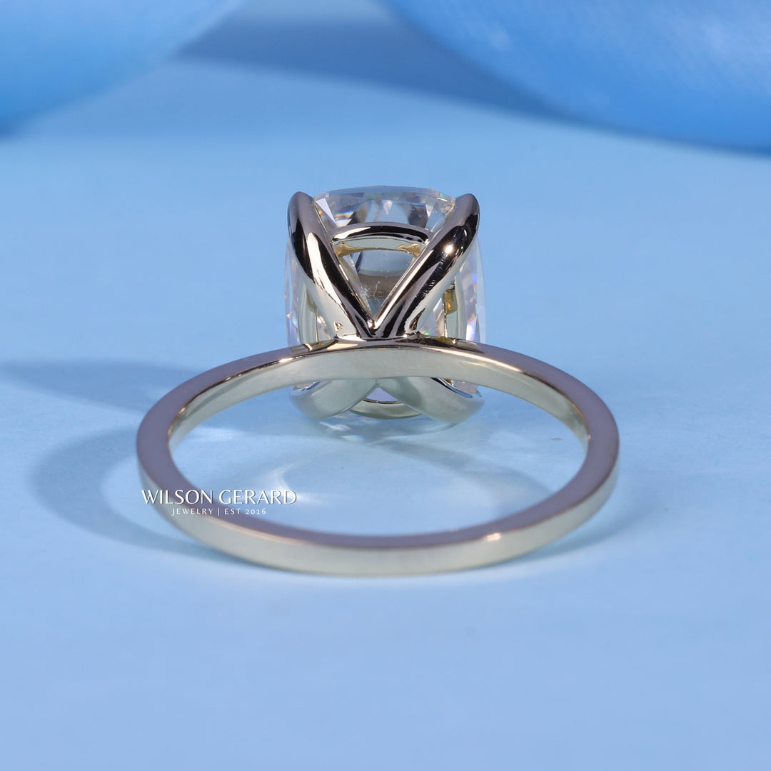 2.0CT Elongated Cushion E/VS1 Lab Grown Diamond Solitaire Timeless Engagement Rings