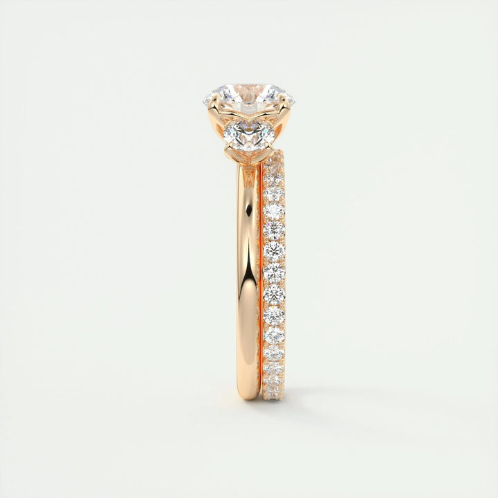 1.5ct Round F- VS1 Diamond Three Stones Engagement Ring