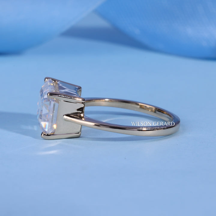 2.50CT Emerald E/VS1 CVD Diamond East West Engagement Rings