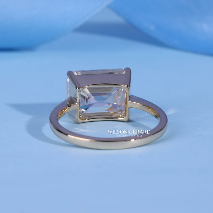 2.50CT Emerald E/VS1 CVD Diamond East West Engagement Rings