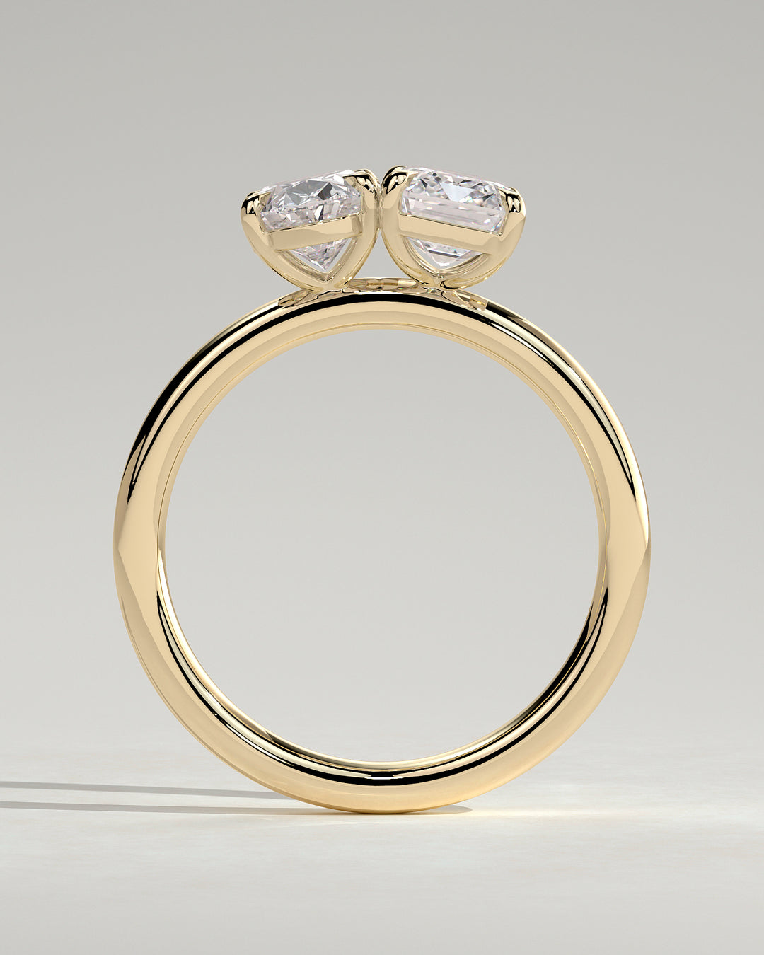 18k solid gold two stone setting