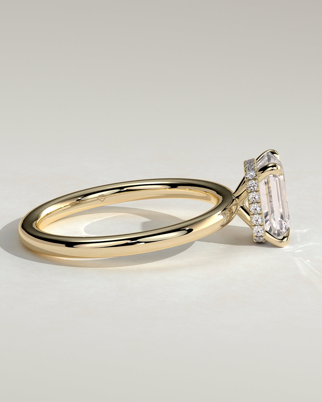 3.0ct Emerald Cut IGI Certified Lab Grown Diamond Cluster Engagement Ring