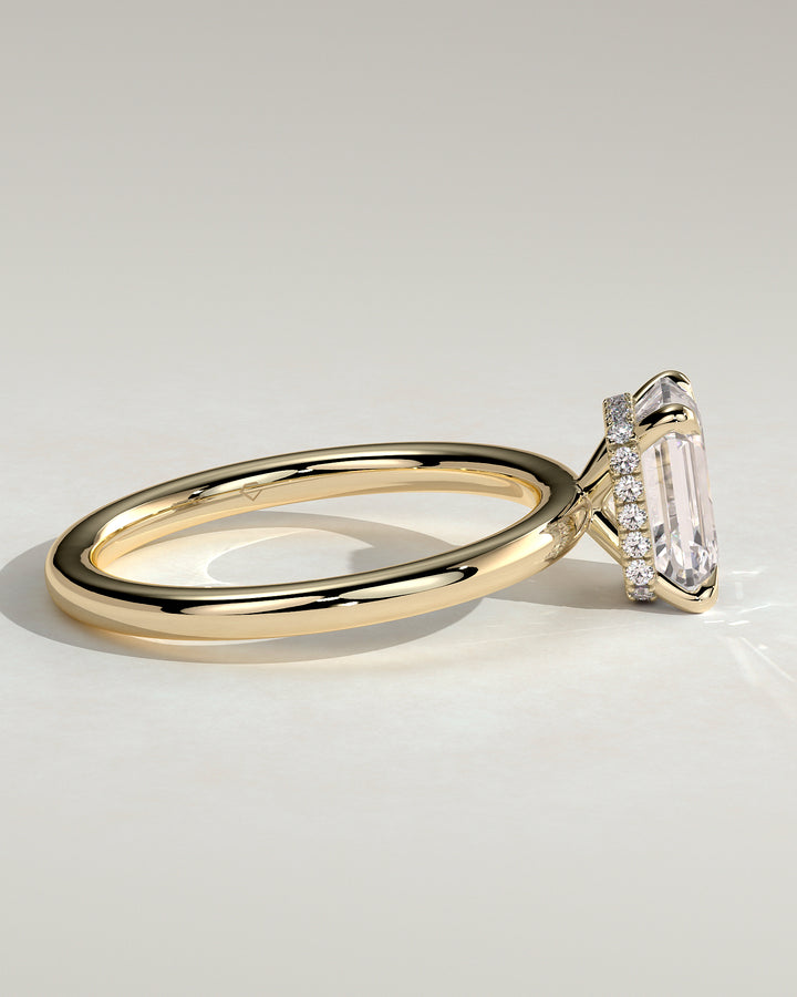 3.0ct Emerald Cut IGI Certified Lab Grown Diamond Cluster Engagement Ring