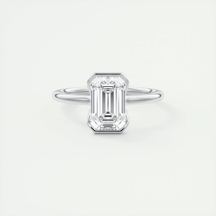 2ct Emerald F- VS1 Lab Grown Diamond Solitaire Engagement Ring