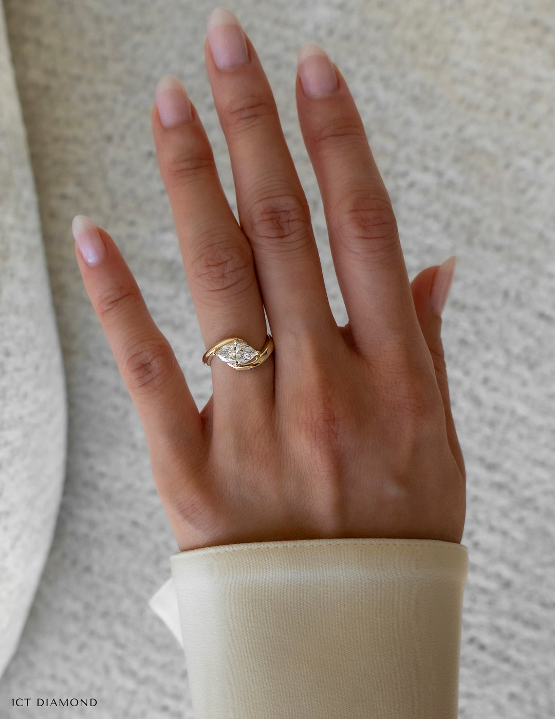 1.0CT-2.0CT Marquise Cut Lab Grown Diamond Antique Engagement Ring