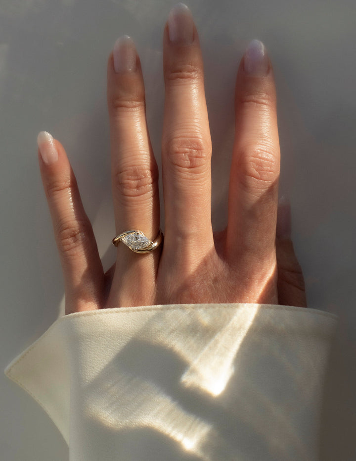 1.0CT-2.0CT Marquise Cut Lab Grown Diamond Antique Engagement Ring