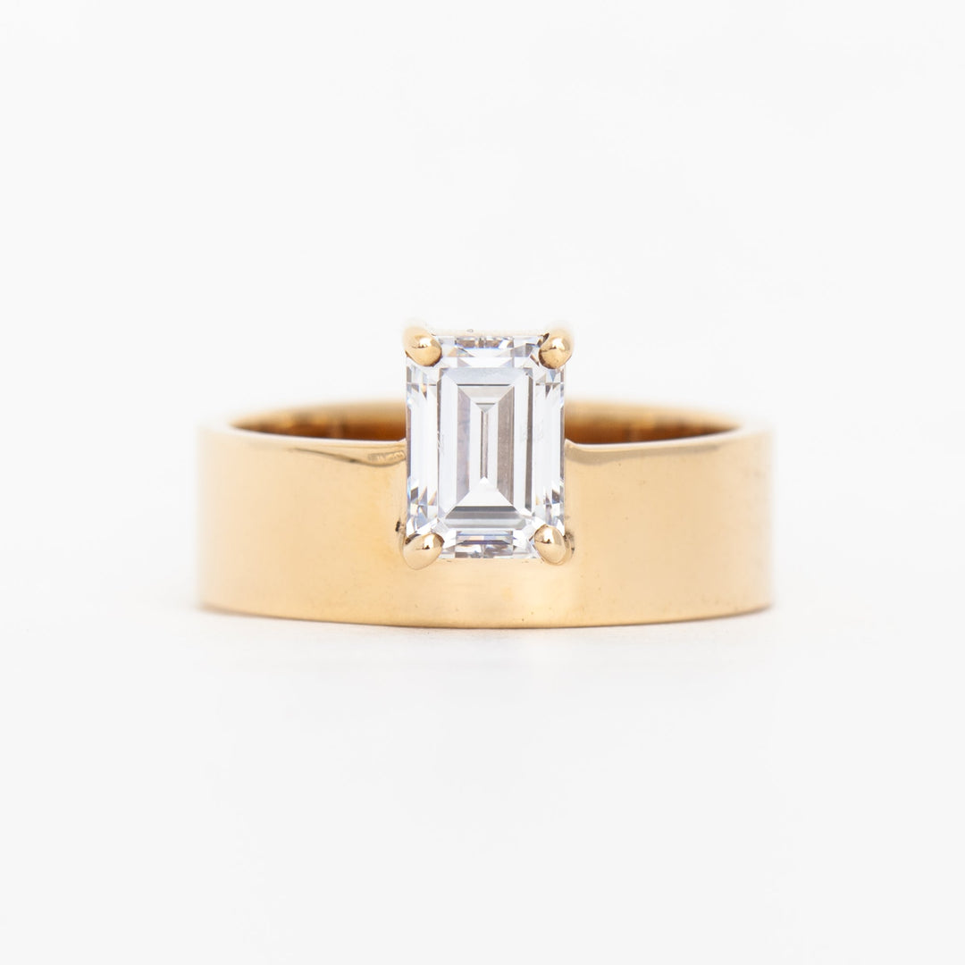emerald cut lab grown diamond monolith engagement ring 1 carat USA