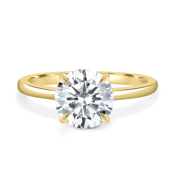 round lab grown diamond hidden halo solitaire engagement ring 1 carat E VS1 USA