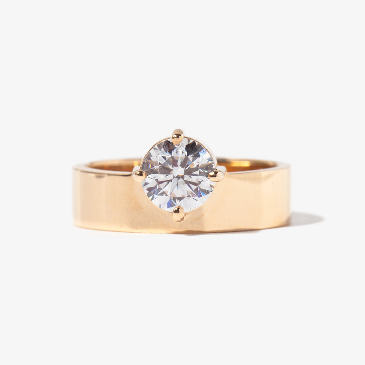 round cut lab grown diamond monolith engagement ring 1 carat E VS1 USA