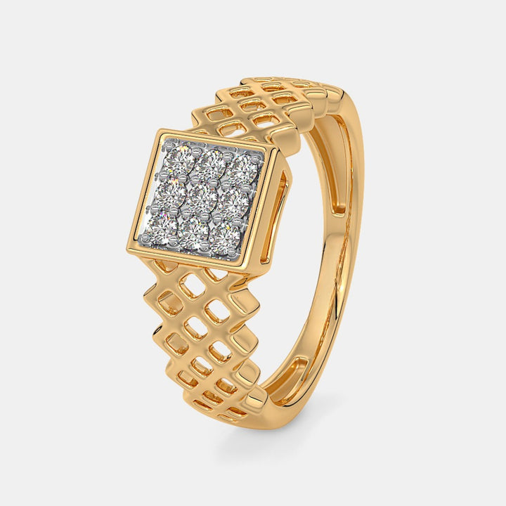 14K Yellow Gold Round Lab Grown Diamond Men's Wedding Ring