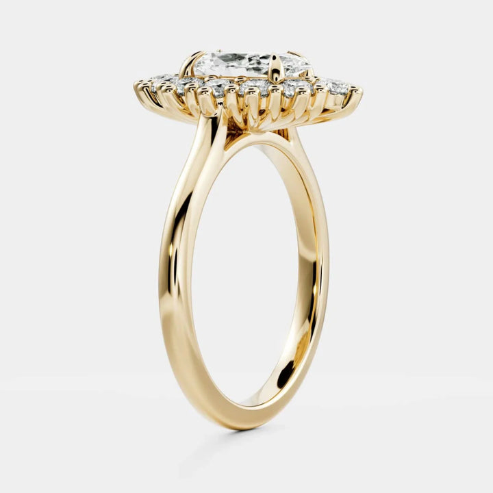 1ct marquise IGI lab grown diamond halo cluster engagement ring USA