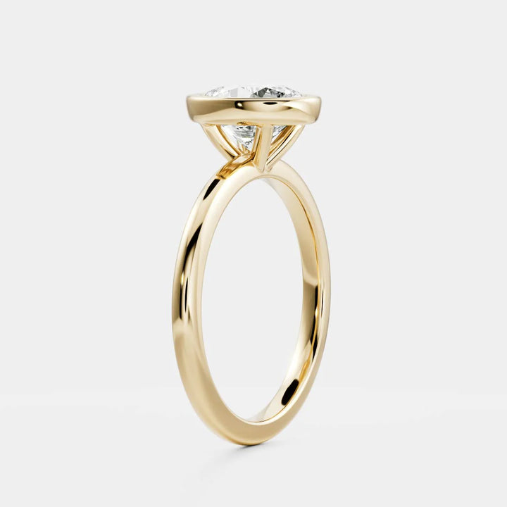 1ct oval IGI lab grown diamond bezel solitaire engagement ring USA