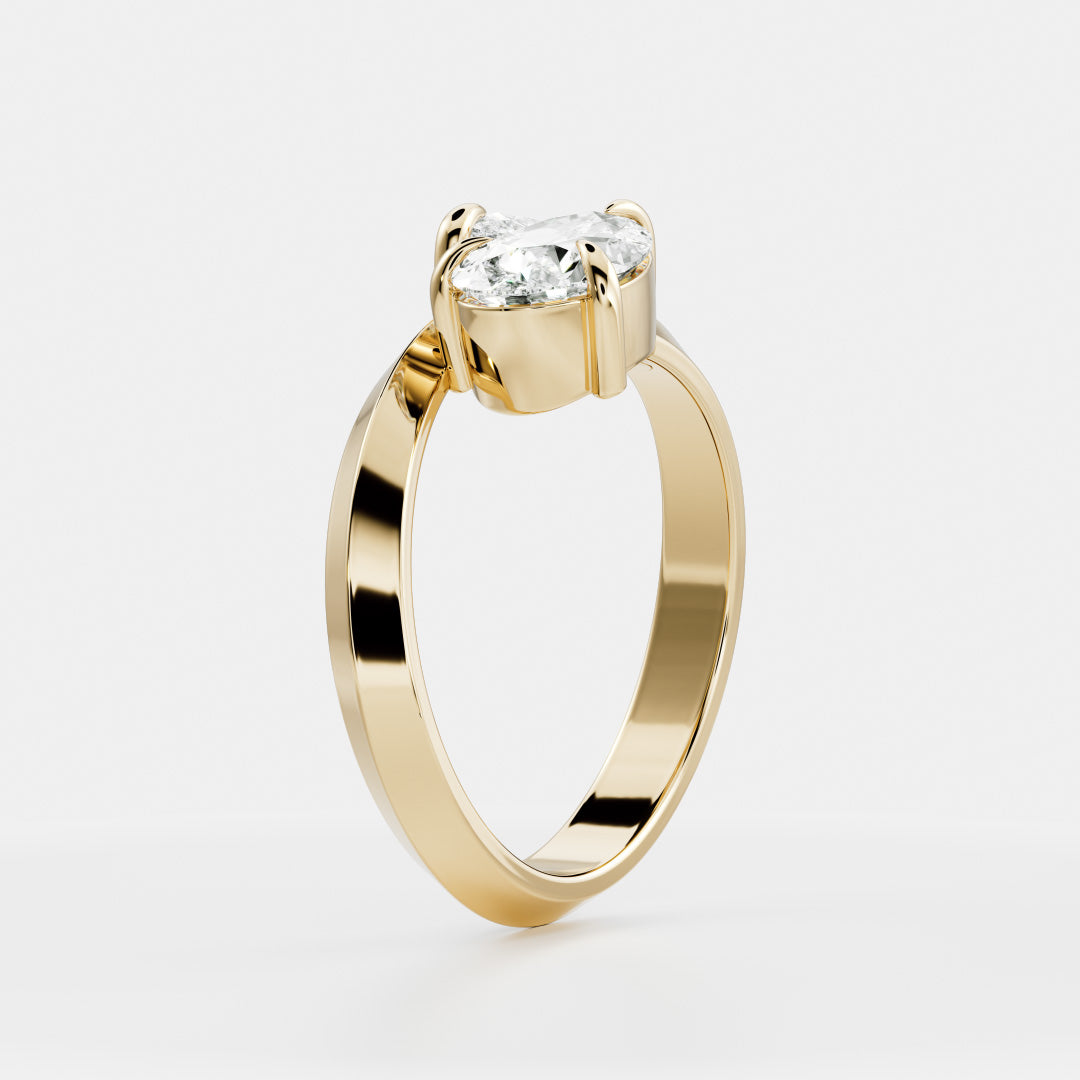 1ct pear twisted knife edge toi et moi IGI lab grown diamond ring USA
