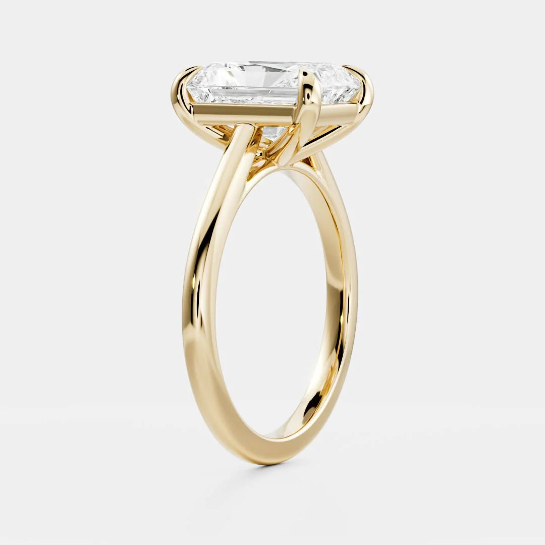 1ct radiant IGI lab grown diamond cathedral engagement ring USA