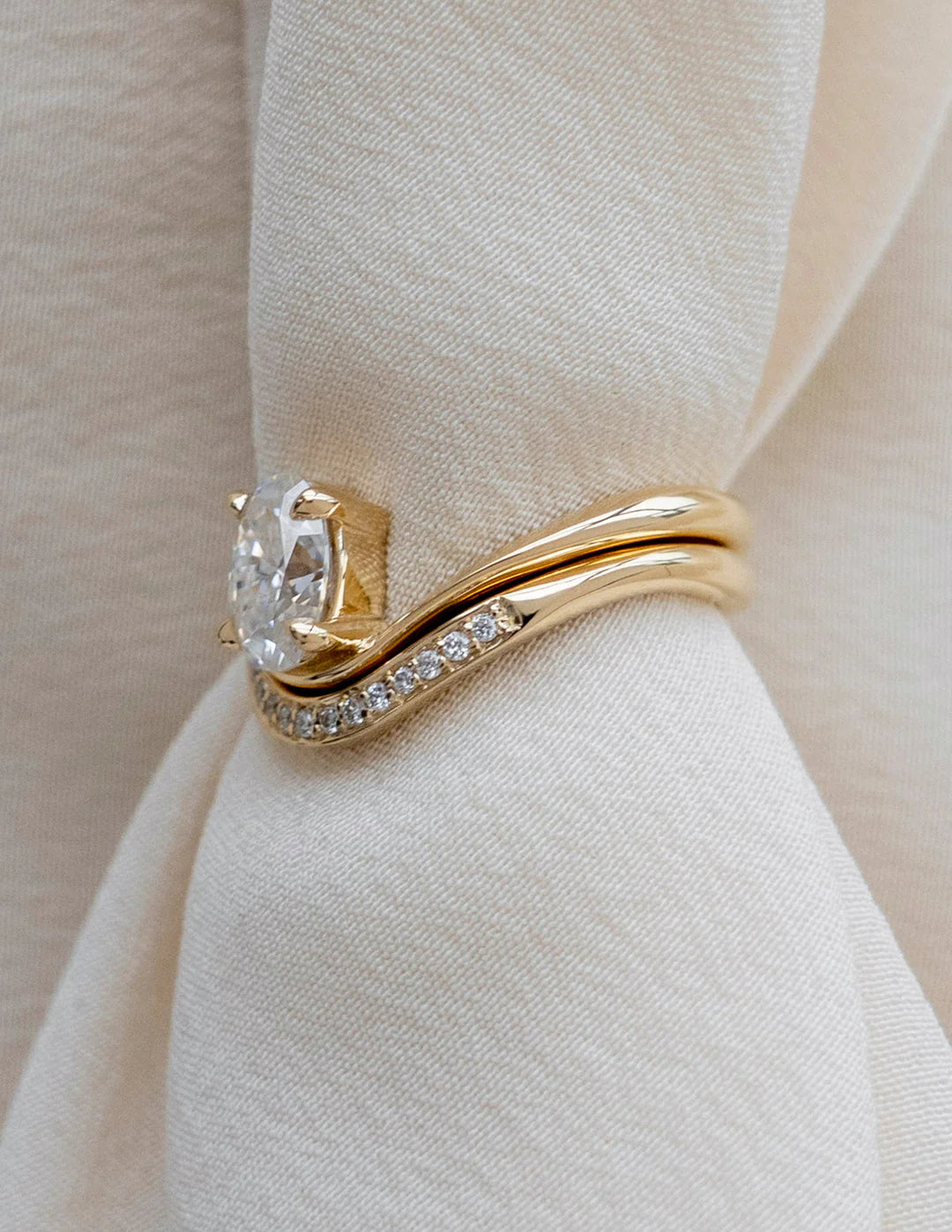 Oval lab diamond engagement ring