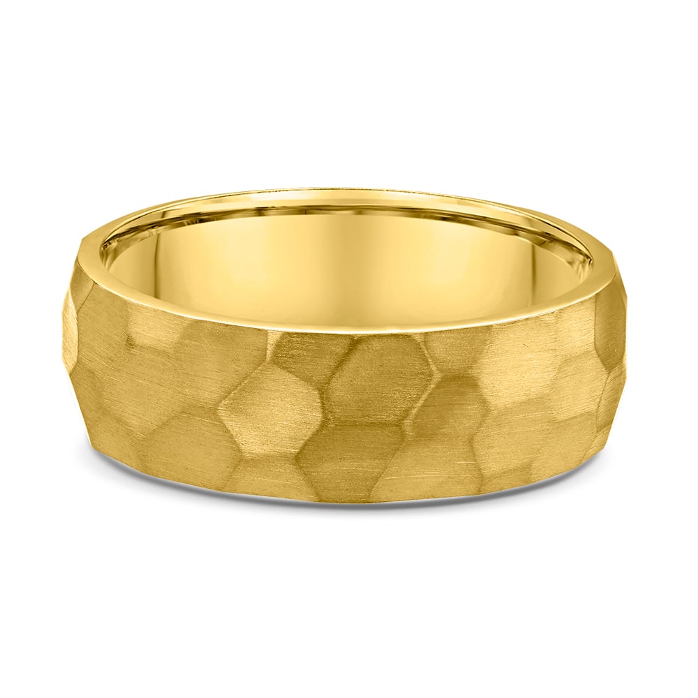 Men's Hammered  Solid Gold Wedding Band